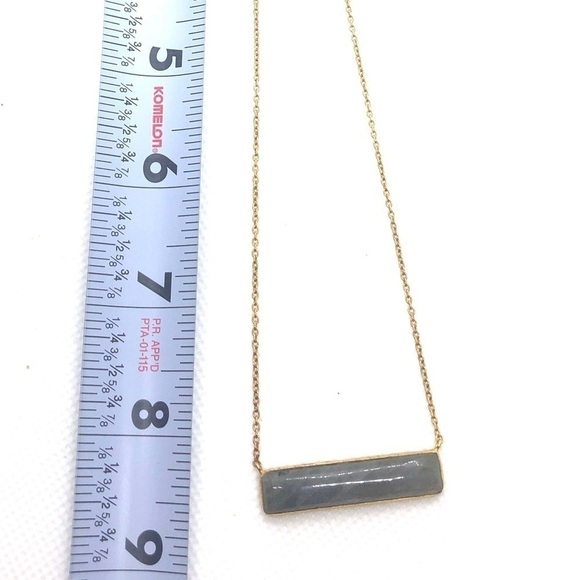 Argento Vivo 18k Gold Plated Sterling Silver Labradorite Bar Necklace - Picture 7 of 7